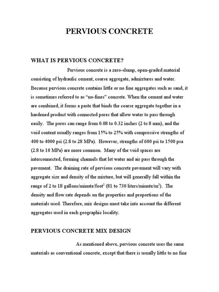 Pervious Concrete | PDF