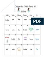 January 14 Snack and C.B. Calendar