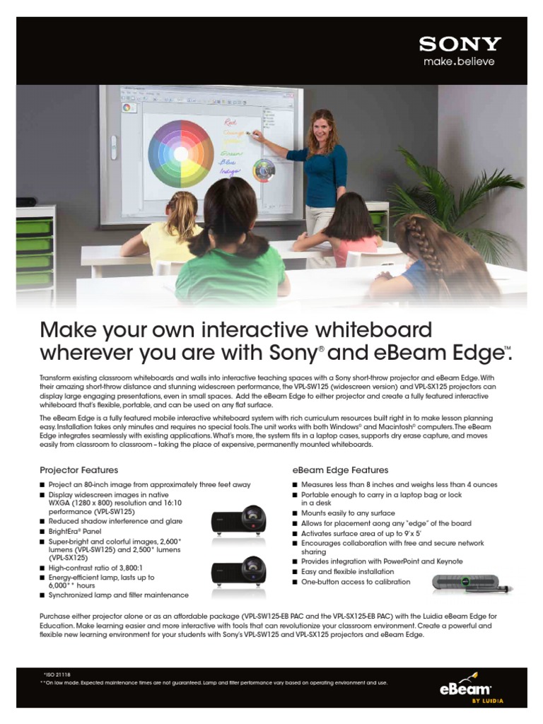 Make Your Own Interactive Whiteboard Wherever You Are With Sony and