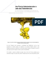 Relação entre Força Intermolecular e Solubilidade das Substâncias