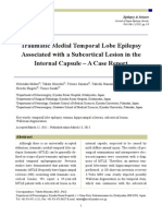 Traumatic Medial Temporal Lobe Epilepsy Associated With A Subcortical Lesion in The Internal Capsule - A Case Report