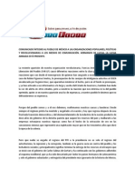 Comunicado Íntegro Al Pueblo de México A Las Organizaciones Populares PDF