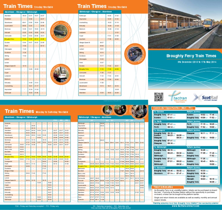 ScotRail timetable for trains from Broughty Ferry Station effective