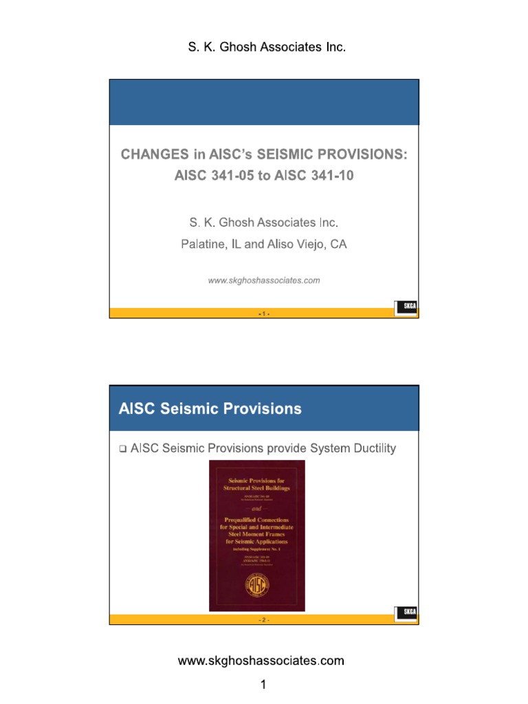 Seismic Changes From Aisc 341-05 To 341-10 | PDF