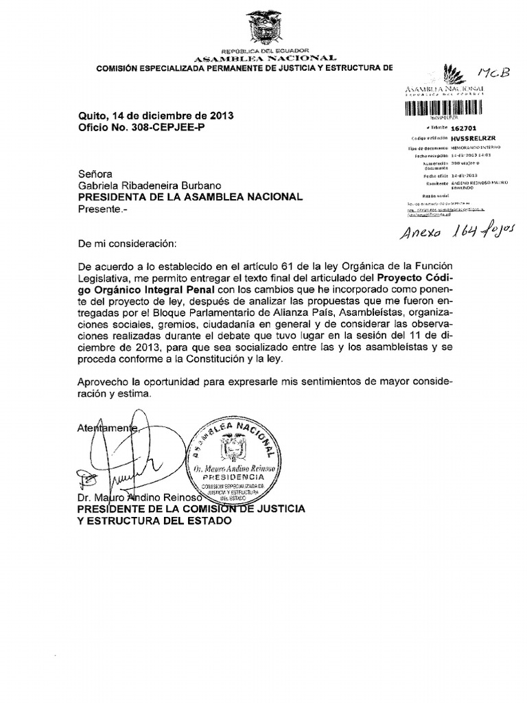 COIP Código Orgánico Integral Penal Del Ecuador PDF Ecuador
