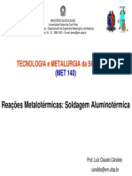 Soldagem aluminotérmica: reações metalotérmicas e aplicações em soldagem de trilhos