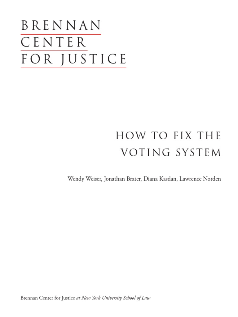 Fixing America's Voting System | PDF | Voter Registration | Department ...