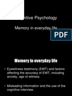 Cognitive Psychology: Memory in Everyday Life