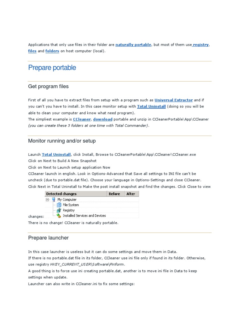 Portable App Creation Guide | PDF | Windows Registry | Operating System ...