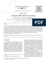 Analyzing AHP-matrices by Regression: Pertti Laininen, Raimo P. H A Am A Al A Ainen