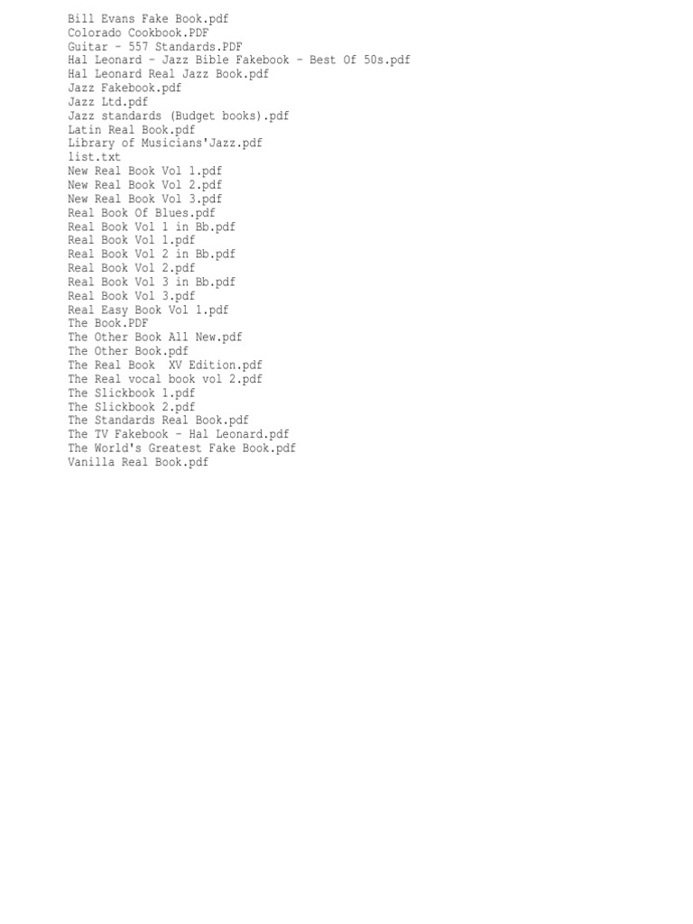 Comprehensive Jazz Fake Book Collection | PDF