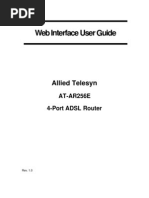 Allied Telesyn AT-AR256E 4-Port ADSL Router Web Interface User Guide