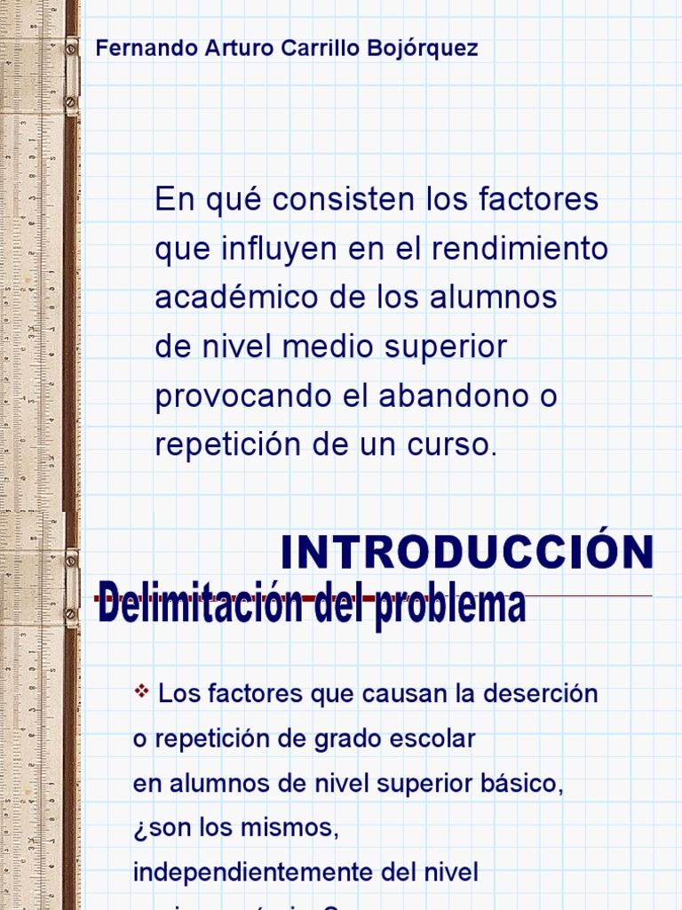 Factores Que Influyen en El Rendimiento Academico