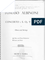 Tomaso Albinoni Score Piano