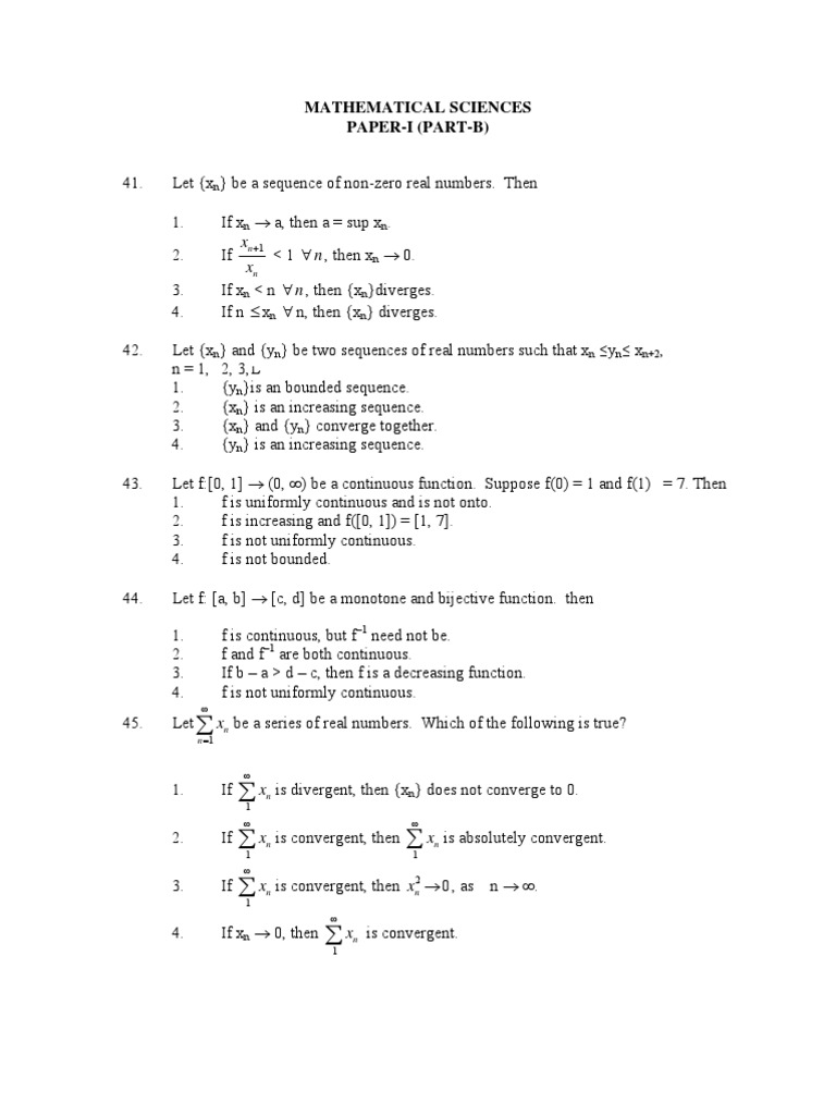 Mathematical Sequences and Functions Analysis | PDF | Mathematical ...