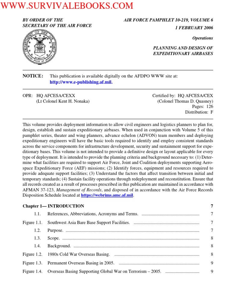 2006 Us Air Force Planning & Design of Expeditionary Airbases 126p
