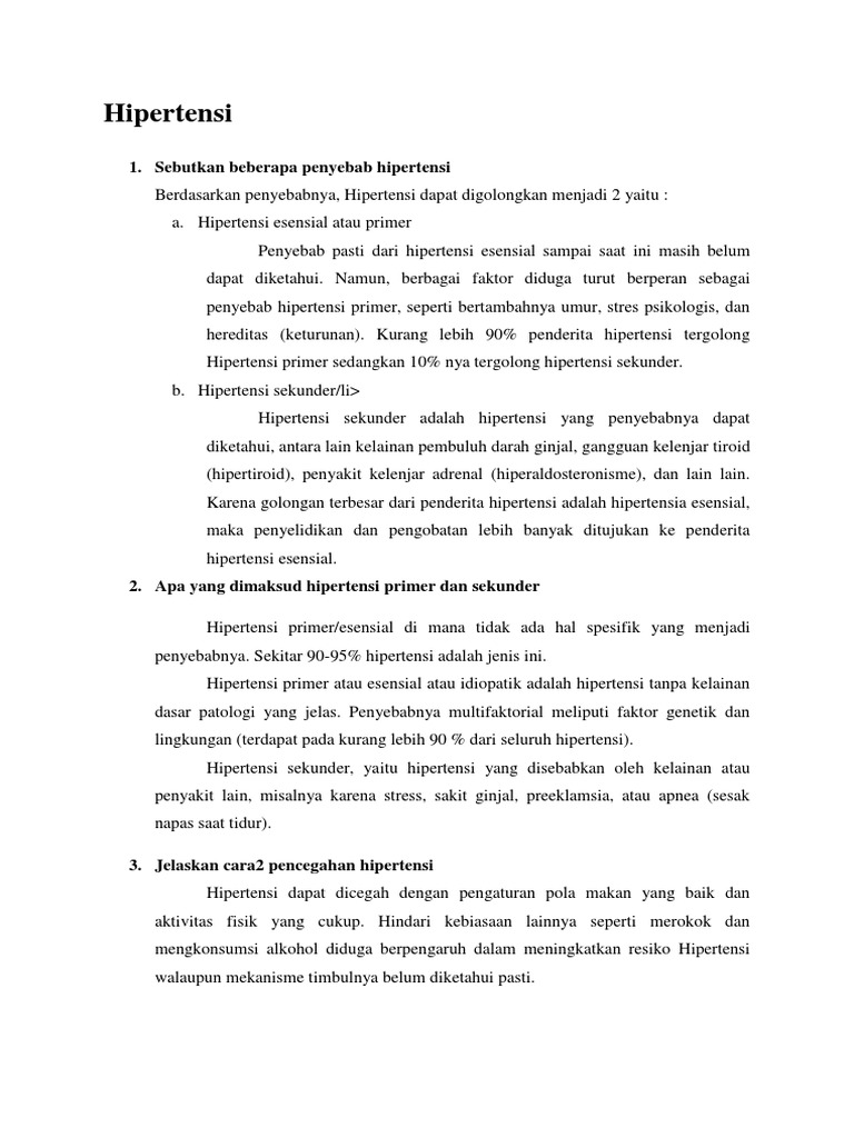 Laporan Pendahuluan Hipertensi