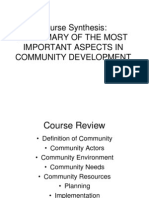 Ss12 - Community Development Summary of Imp Aspects
