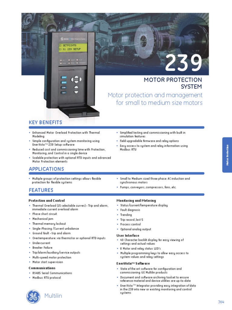 239 Motor Protection Relay PDF Relay Programmable Logic Controller