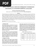 Ijret - Application of Dual Tone Multi Frequency Technology and Sensing in Autonomous Robotic Navigation