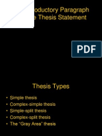 The Introductory Paragraph and The Thesis Statement v2