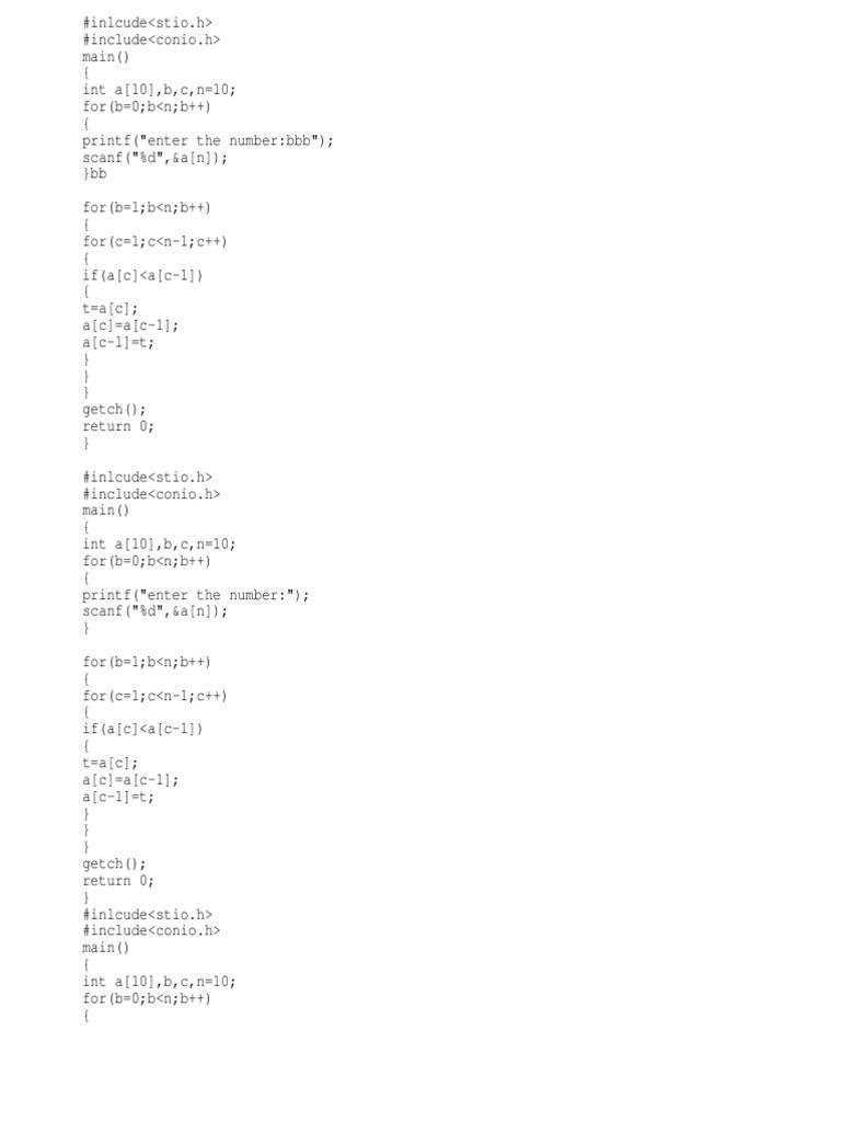 C Program for Sorting Array Elements | PDF | Classes Of Computers ...