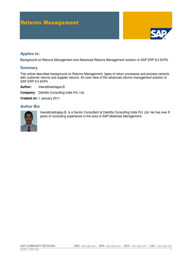 Returns Management | PDF