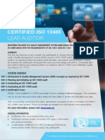 ISO 13485 Lead Auditor One Page Brochure
