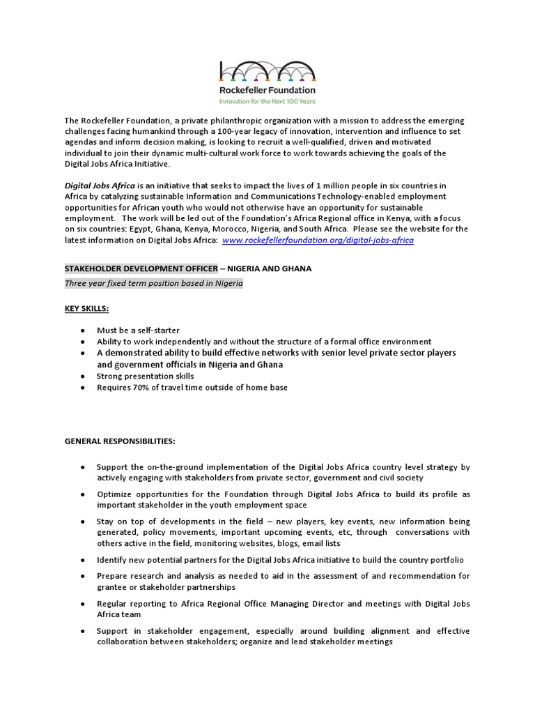 Job Opening Digital Jobs Africa SDO PDF Employment Strategic Management
