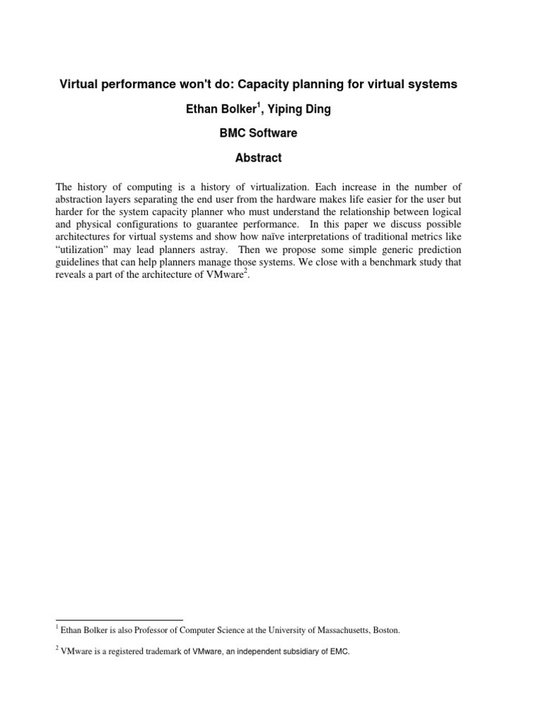 Virtual Systems Capacity Planning | PDF | Virtual Machine | Operating ...