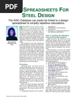 Using Spreadsheets For Steel Design