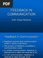 Feedback in Communication: Prof. Pooja Mohanty