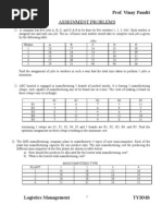 Prof. Vinay Pandit: Assignment Problems