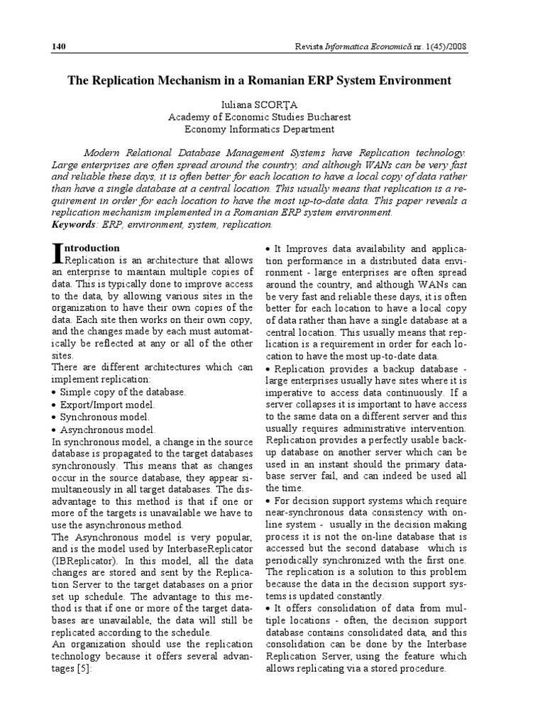 ERP Data Replication in Romania | PDF | Replication (Computing) | Databases