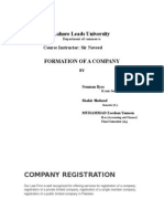 Lahore Leads University: Company Registration