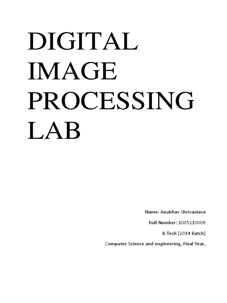 Digital Image Processing Lab Manual | PDF | Discrete Fourier Transform ...