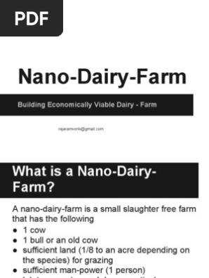 Nano Dairy Farm Pdf Dairy Farming Farms