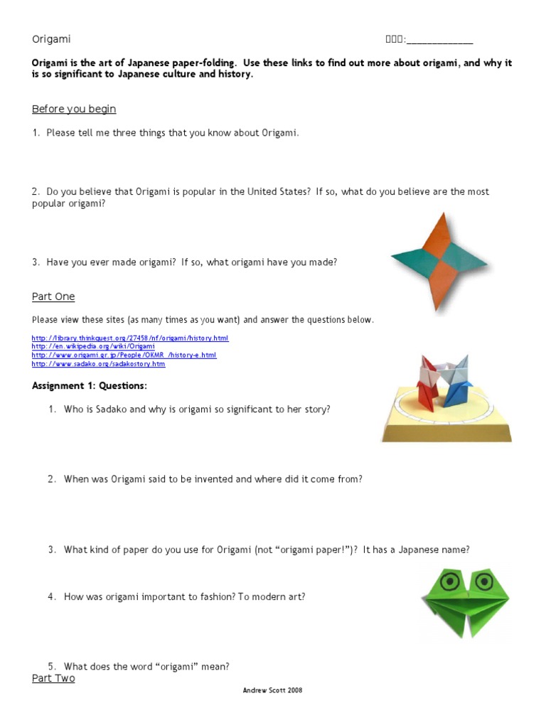 Origami | PDF | Language Arts & Discipline | Foreign Language Studies