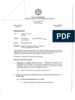 Disciplinary Action Memorandum To Michael Toby Cameron On Nov. 7, 2013