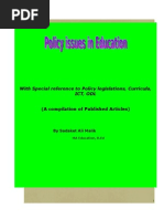 Download Policy Issues in Education  by Sadaket Malik SN19232189 doc pdf