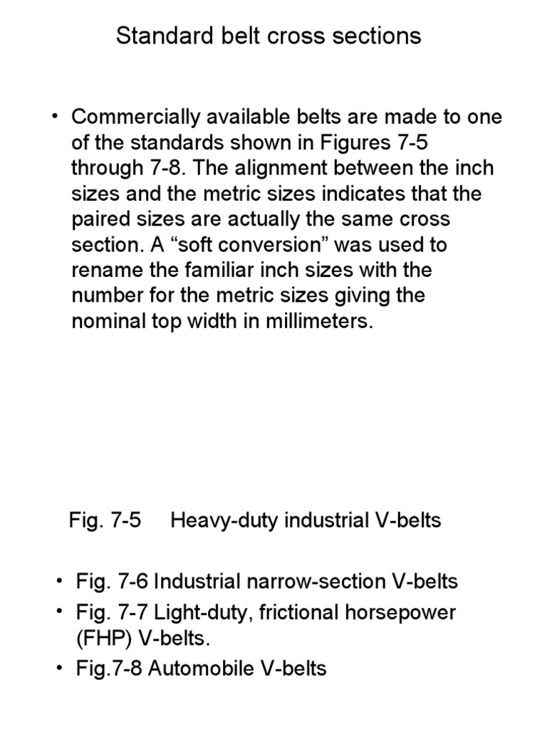 Standard Belt Cross Sections | PDF | Belt (Mechanical) | Manufactured Goods