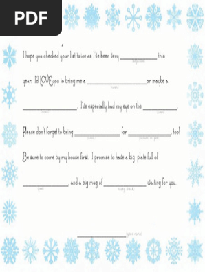 Santa Mad Lib Printable
