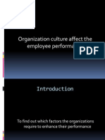 Organization Culture Affect The Employee Performance