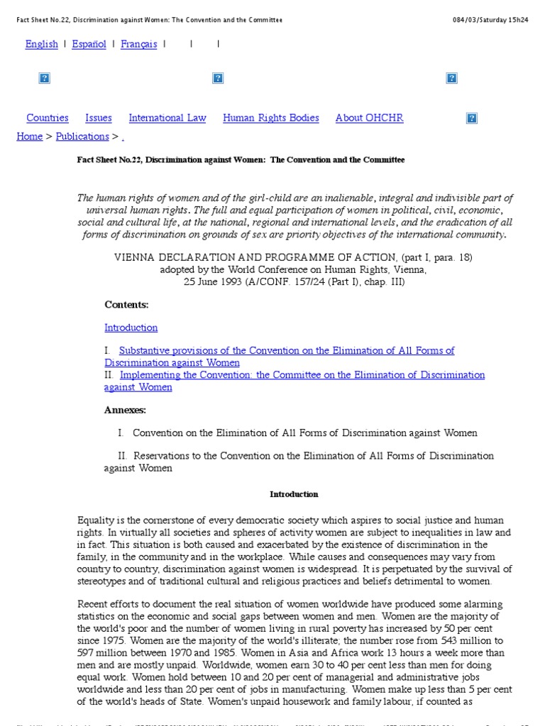 VIENNA DECLARATION AND PROGRAMME OF ACTION, (Part I, Para. 18) Adopted