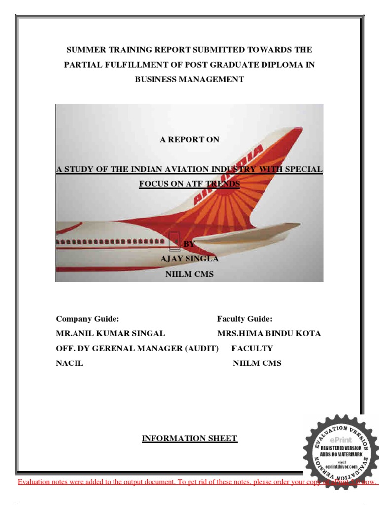 Study on Indian Aviation Industry Trends | PDF | Airlines | Aviation