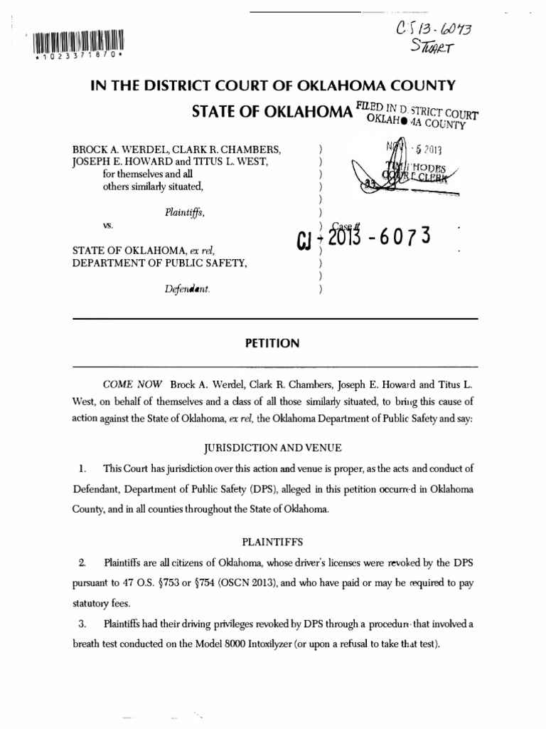 Petition PDF Class Action Lawsuit