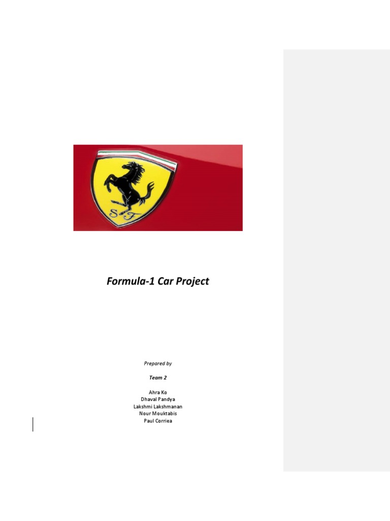 Formula 1 Car Project Overview | PDF | Internal Combustion Engine ...