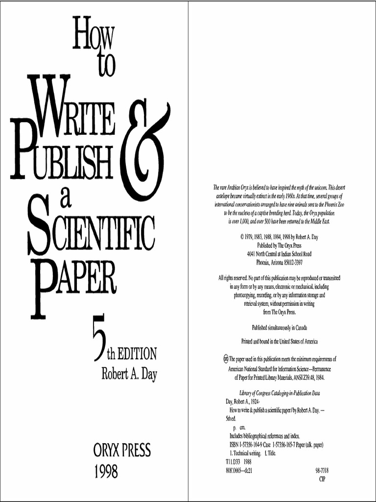 How To Write and Publish A Scientific Paper by Robert A. Day | PDF