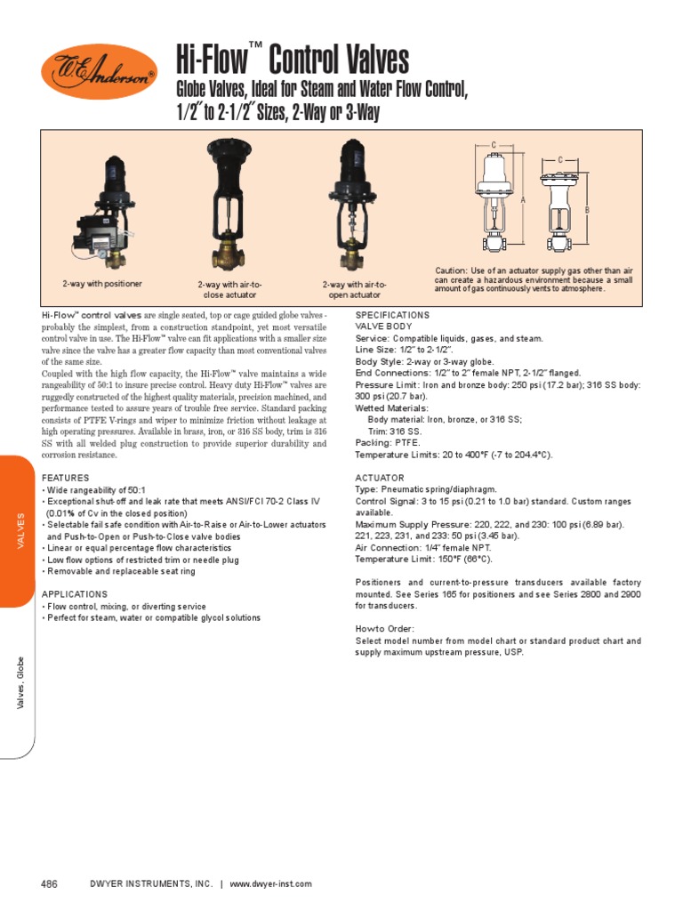 Hi Flow Control Valves.i | PDF | Valve | Actuator