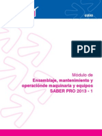 Ensamblaje, Mantenimiento y Operacion de Maquinaria y Equipos